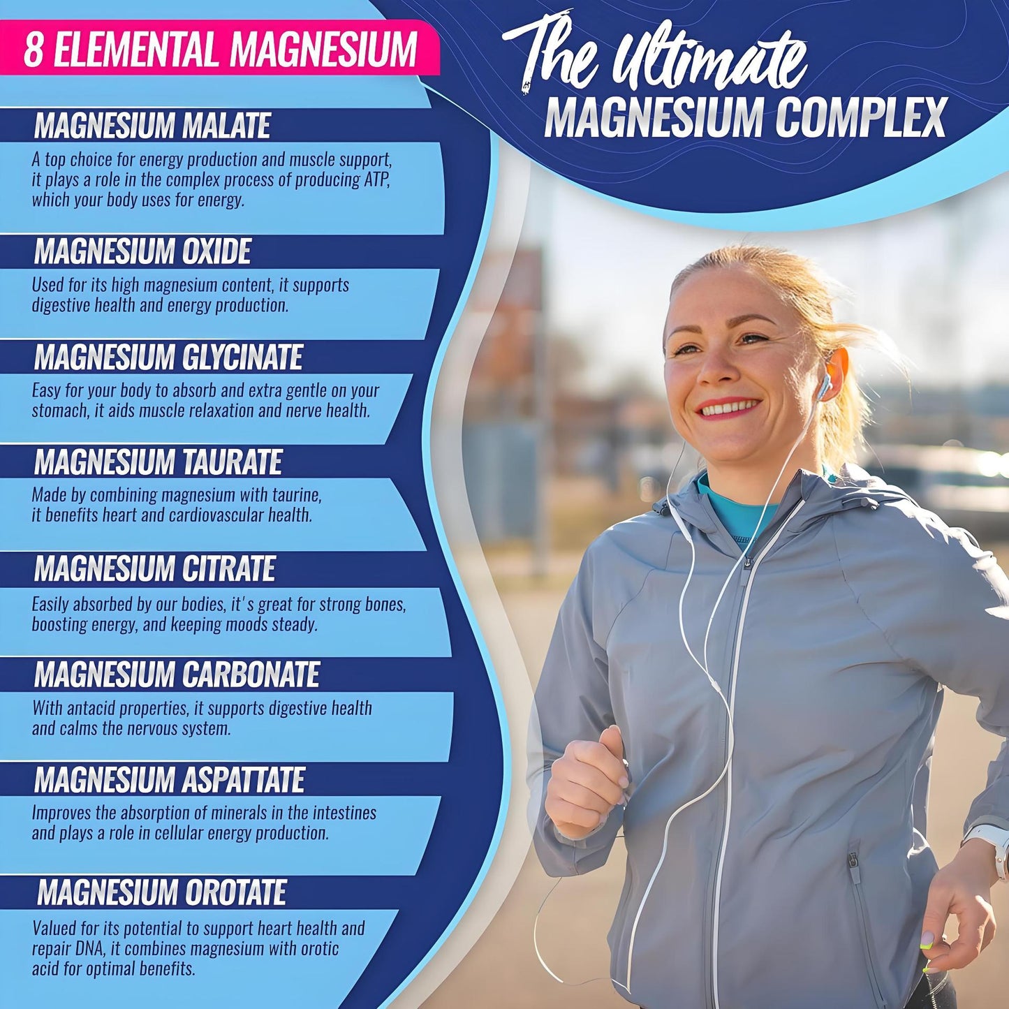 TK Magnesium Complex Capsules — 8-Form Blend for Sleep, Muscle & Energy