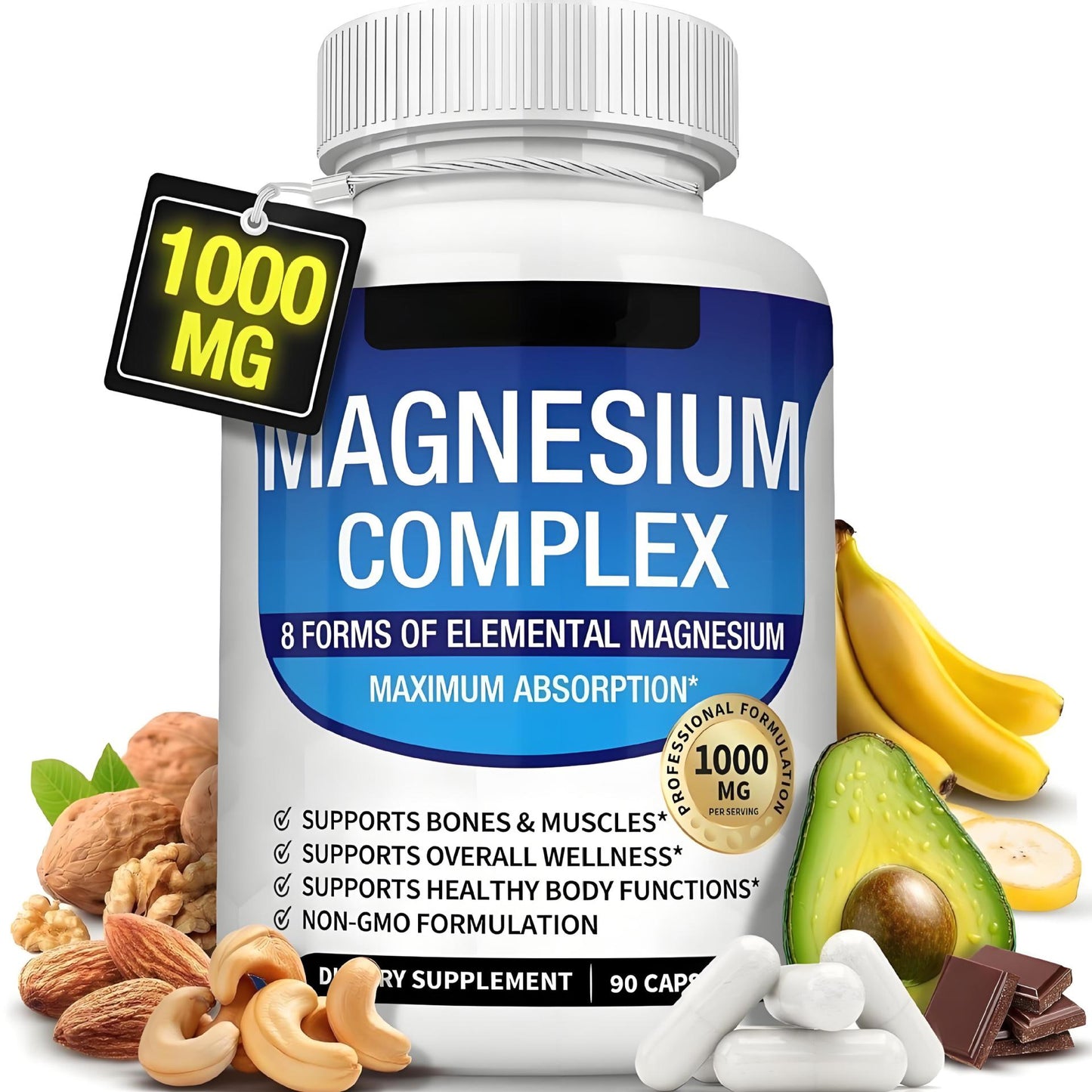 TK Magnesium Complex Capsules — 8-Form Blend for Sleep, Muscle & Energy