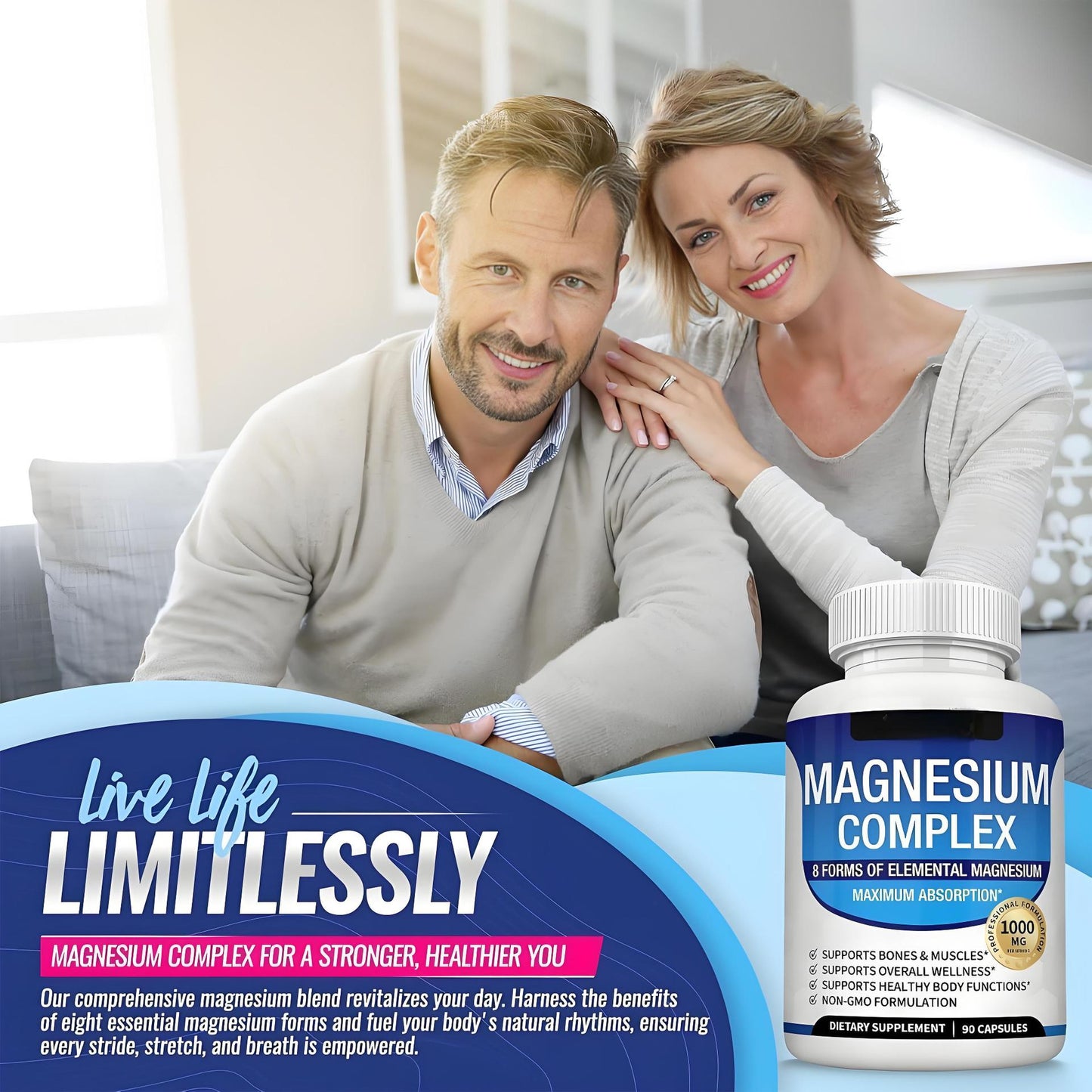 TK Magnesium Complex Capsules — 8-Form Blend for Sleep, Muscle & Energy